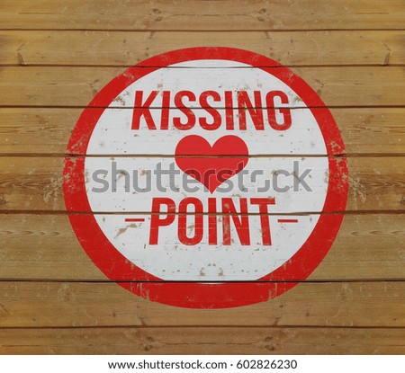 A kissing point for lovers on a wooden bridge