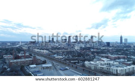 Atlanta Industrial, Bleak, Metallic Texture Look (Late Afternoon). 
Downtown Aerial View