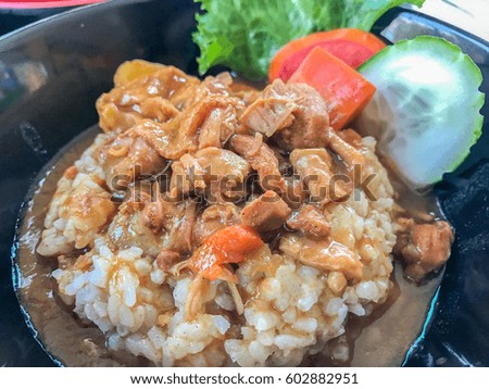 rice with grilled pork japanese style