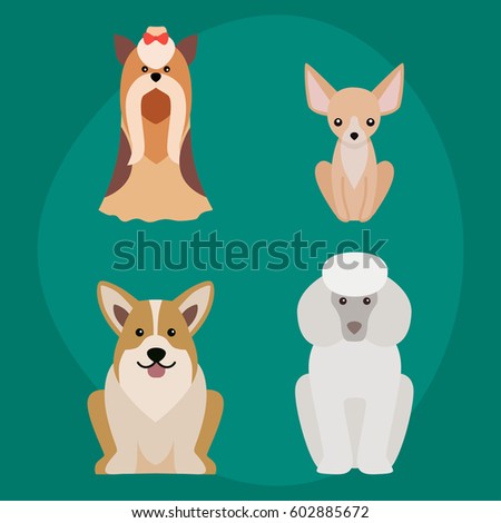 Funny cartoon dog character bread illustration in cartoon style happy puppy and isolated friendly mammal adorable mascot canine vector illustration.