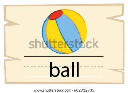 Wordcard for word ball illustration