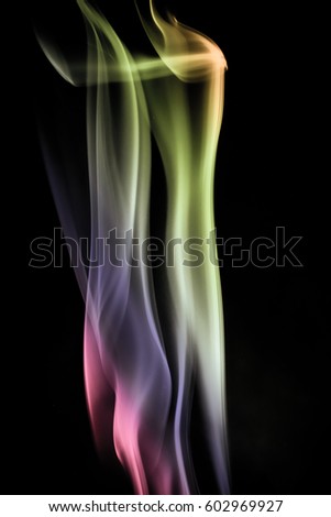 Colorful smoke,Light incense smoke abstract background.