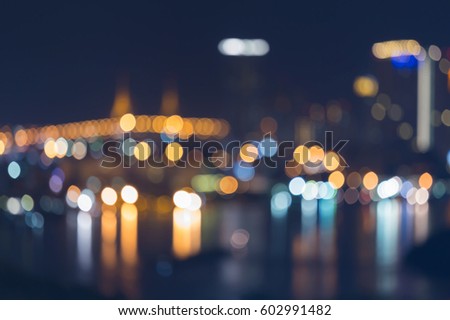 Night blurred bokeh city light abstract background