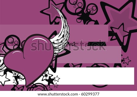 winged cartoon heart wallpaper in vector format very easy to edit