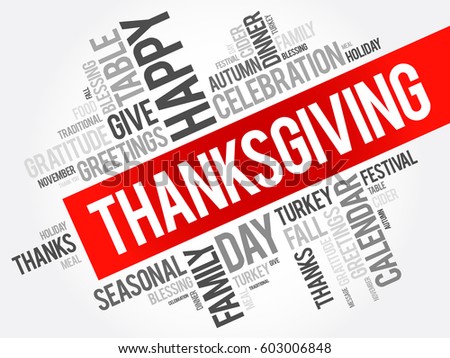 Thanksgiving word cloud collage, holiday concept background