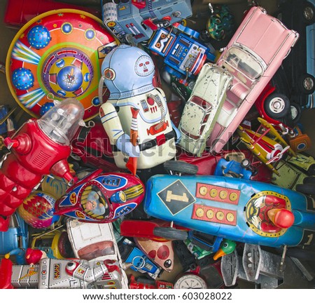 a large colection of old toys