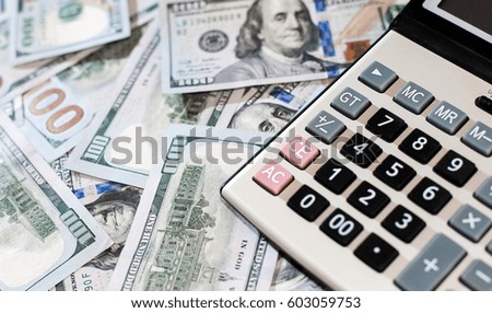 Money dollars calculator background