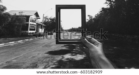 Hands Holding Photo Frame Outdoors Ideas