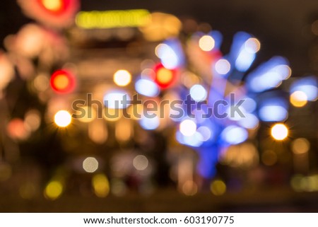 Singapore city night lights bokeh blurred background