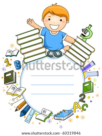 Education Kid with Space for Text - Vector