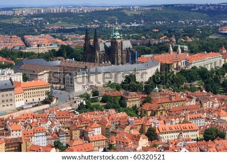 View of St. Vitus Cathedral and castle in Prague