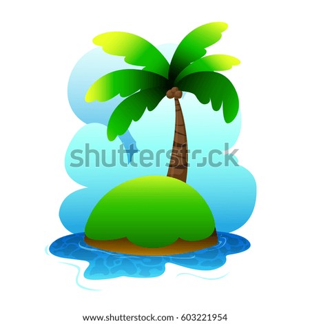 Island,illustration of the island on a white background.