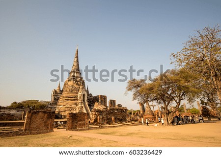 Old Temple in Ayutthaya, Thailand.Wat thai