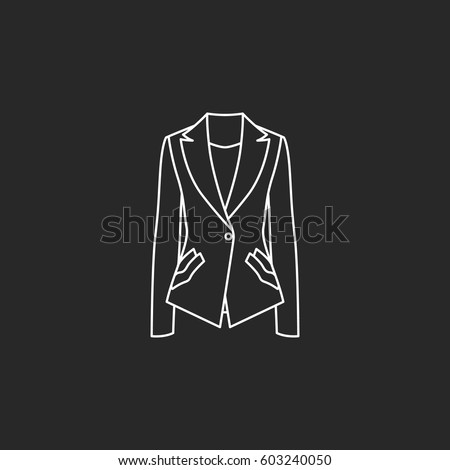 Women blazer or jacket symbol simple line icon on background