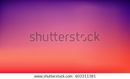 Purple Sunset Blurred Vector Background. Purplish Red Orange Gradient Mesh. Trendy Out-of-focus Effect. Dramatic Saturated Colors. HD format Proportions. Horizontal Layout. Royalty-Free Stock Photo #603311381