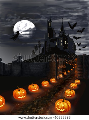 Illustration on a theme of a holiday Halloween