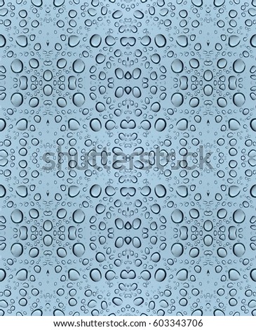 Abstract symmetrical geometric pattern of raindrops