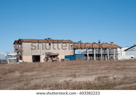 old Industrial Building being demolished 