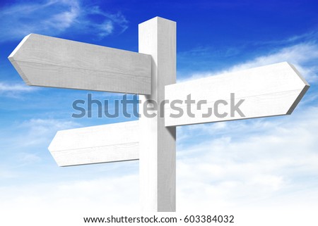 Empty wooden signpost Royalty-Free Stock Photo #603384032