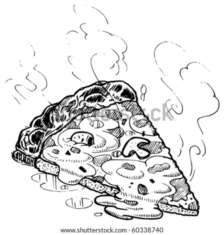 Vector Pizza Slice Sketch