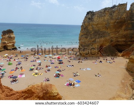 Algarve / Algarve coast / picture showing the so called praia dona ana beach in the Algarve coast, taken in August 2016