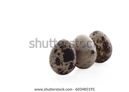 Food: group of quail eggs, isolated on white background
