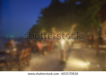people in restaurant as blur background