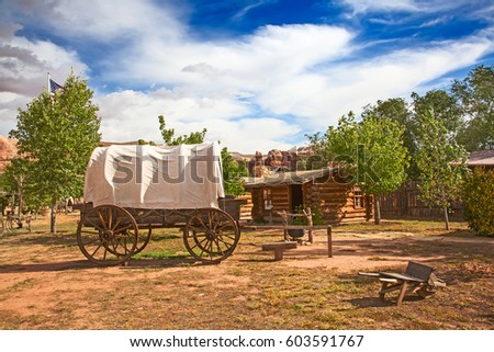 Historial outpost of the Wild West Pioneers on the border between Arizona and Utah