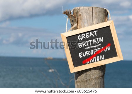 A signpost of Great Britain EU after the Brexit