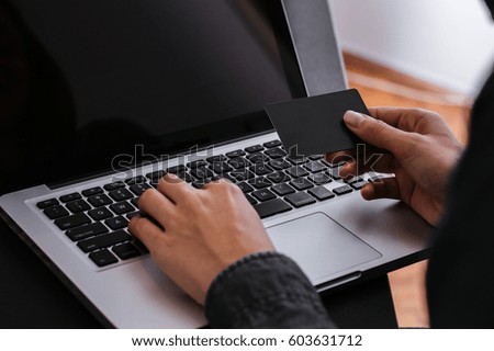 Online shopping working hands