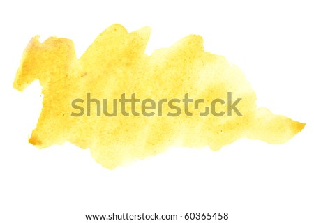 Yellow watercolor brush strokes, may be used as background