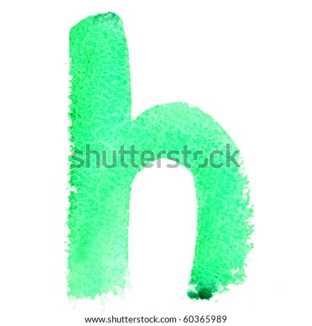 H - Watercolor letters (Lower case)