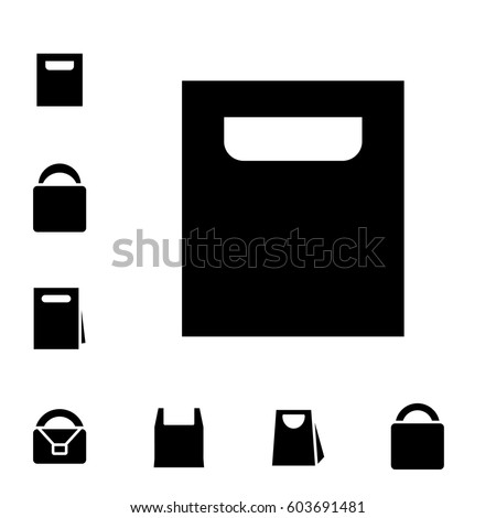 Set of Shopping Bag Icons Isolated on White Background