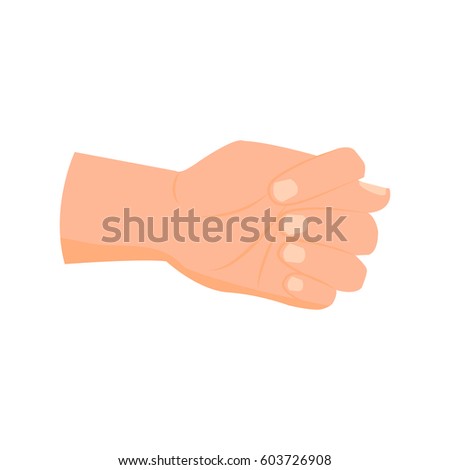 Gesture fig. Hand showing a fig icon isolated on white background