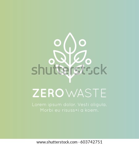 Isolated Vector Style Illustration Logo Set Badge Recycling Ecological Concept, Green Energy, Zero Waste Symbol