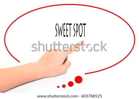 SWEET SPOT -  Hand writing word to represent the meaning of Business word as concept.