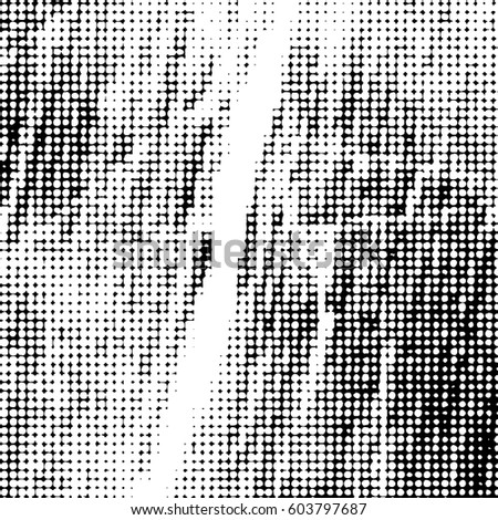 Black and white halftone pattern. Ink Print Distress Background . Dots Grunge Texture. Monochrome surface for your design. Vector.