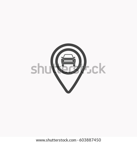 Pin car icon illustration isolated vector sign symbol