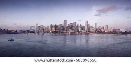 Panoramic cityscape of Miami, USA