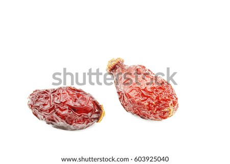 dried rosehip isolated on white