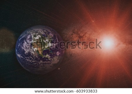 View of the planet Earth from space during a sunrise 'elements of this image furnished by NASA'