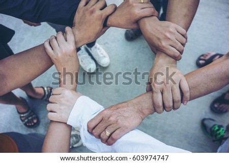 Group of Diverse Hands Together Joining Concept