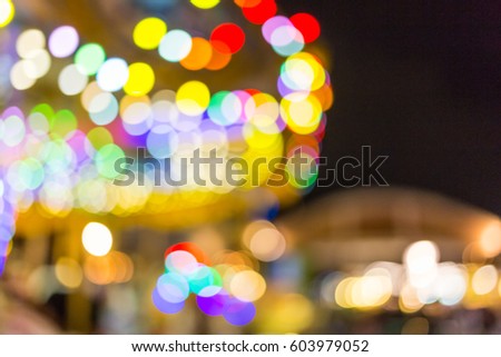 blur of light at carnival festival night market background