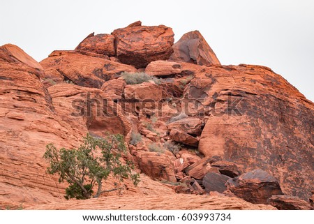 Red Rock in the Red Rock Canyon National Conservation Area, USA Royalty-Free Stock Photo #603993734