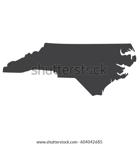 North Carolina state map in black on a white background. Vector illustration Royalty-Free Stock Photo #604042685