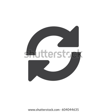 Refresh icon in black on a white background. Vector illustration Royalty-Free Stock Photo #604044635