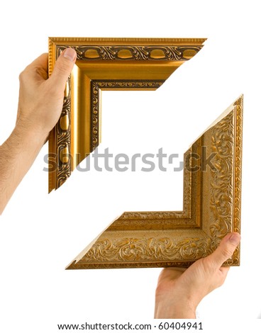 element of the frame  in hand  isolated on a white background