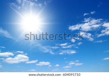 sun on blue sky backgrounds