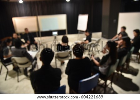 blurred image of Business People Colleagues Teamwork Meeting for planning Seminar Conference Concept.