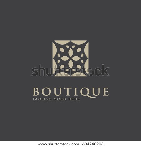 boutique logo icon vector template with flower